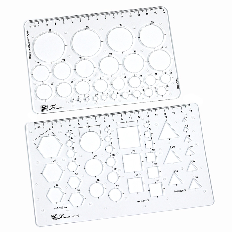 Ruler Set Transparent - Прозрачная квадратная линейка для рисования, шестиугольная