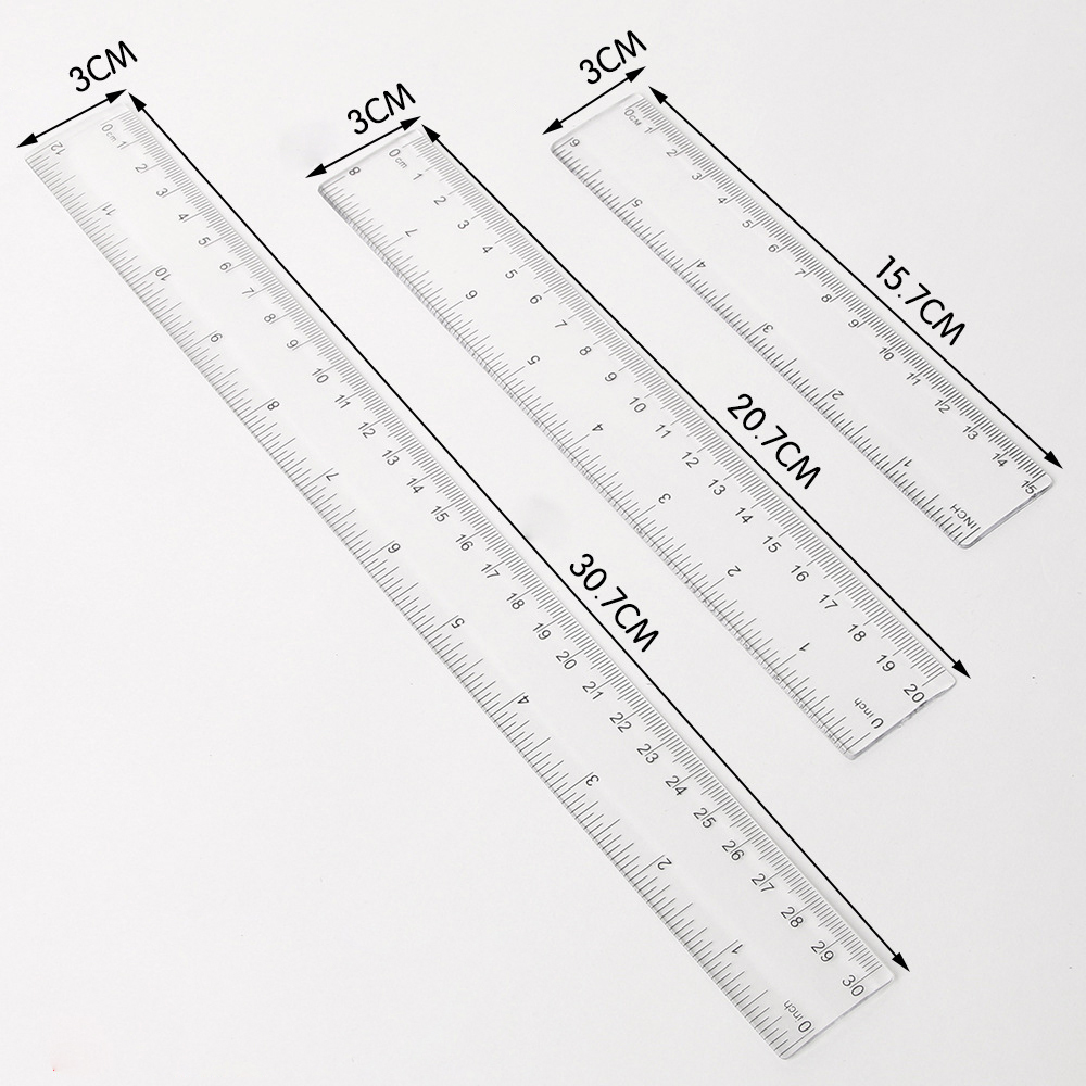 Прямая линейка 6/8/12 дюймов,  – обзор и цена Ruler Set Transparent