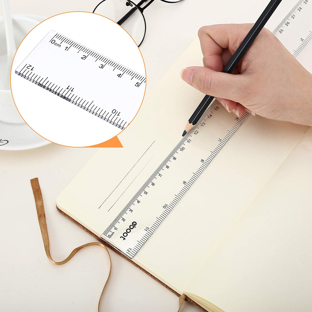 Прямая линейка 6/8/12 дюймов,  – обзор и цена Ruler Set Transparent